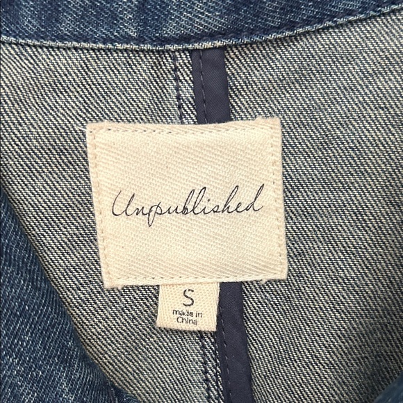 Unpublished Anthropologie Morgan Military Utility Denim Jean Jacket, Size S - Picture 13 of 14